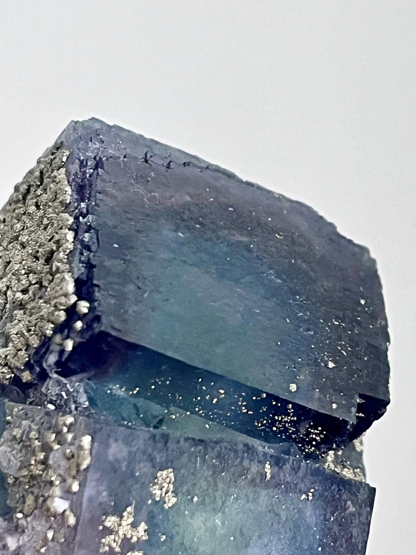 Multicolour Fluorite with Pyrite coatings