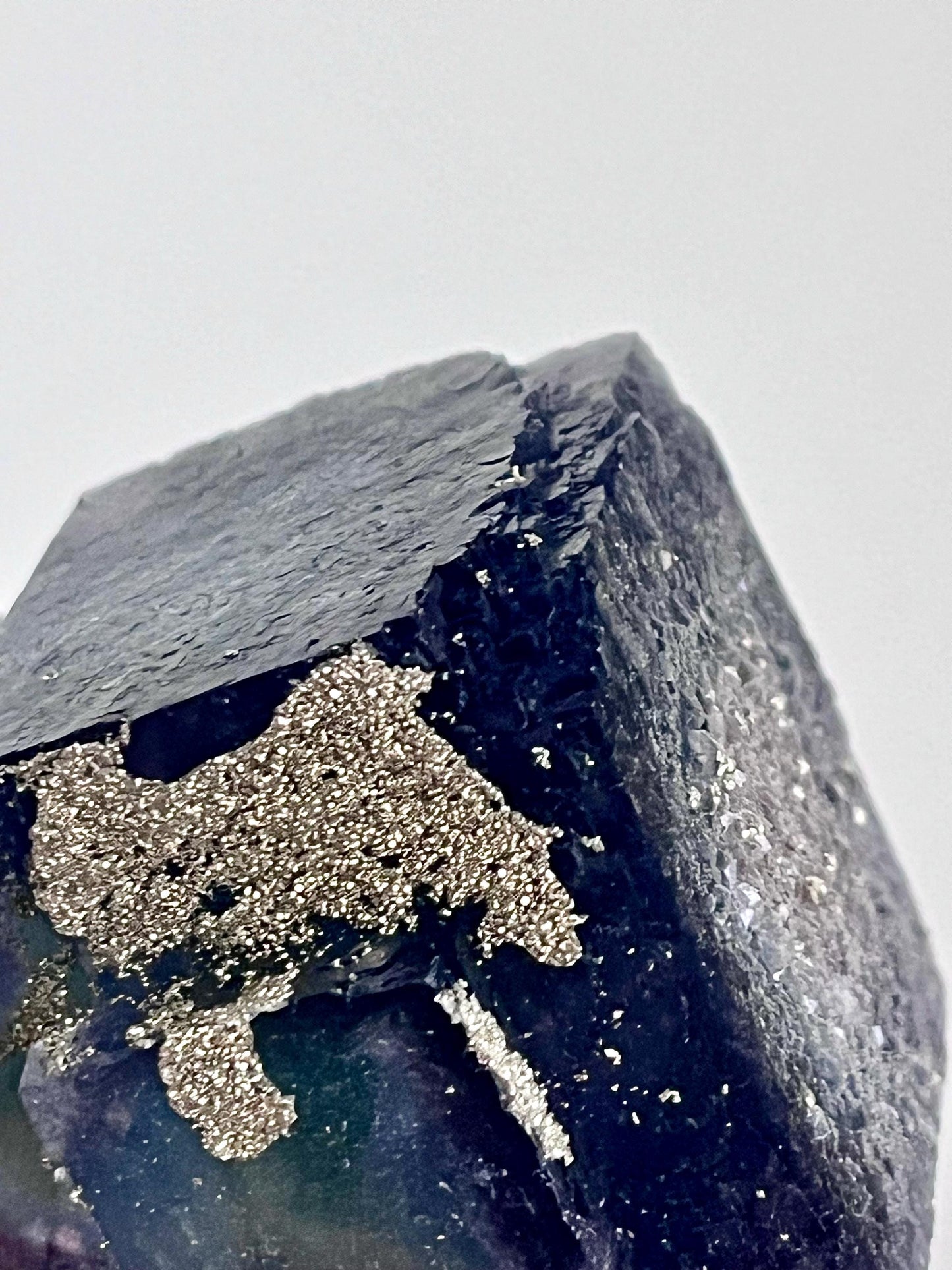 Multicolour Fluorite with Pyrite coatings