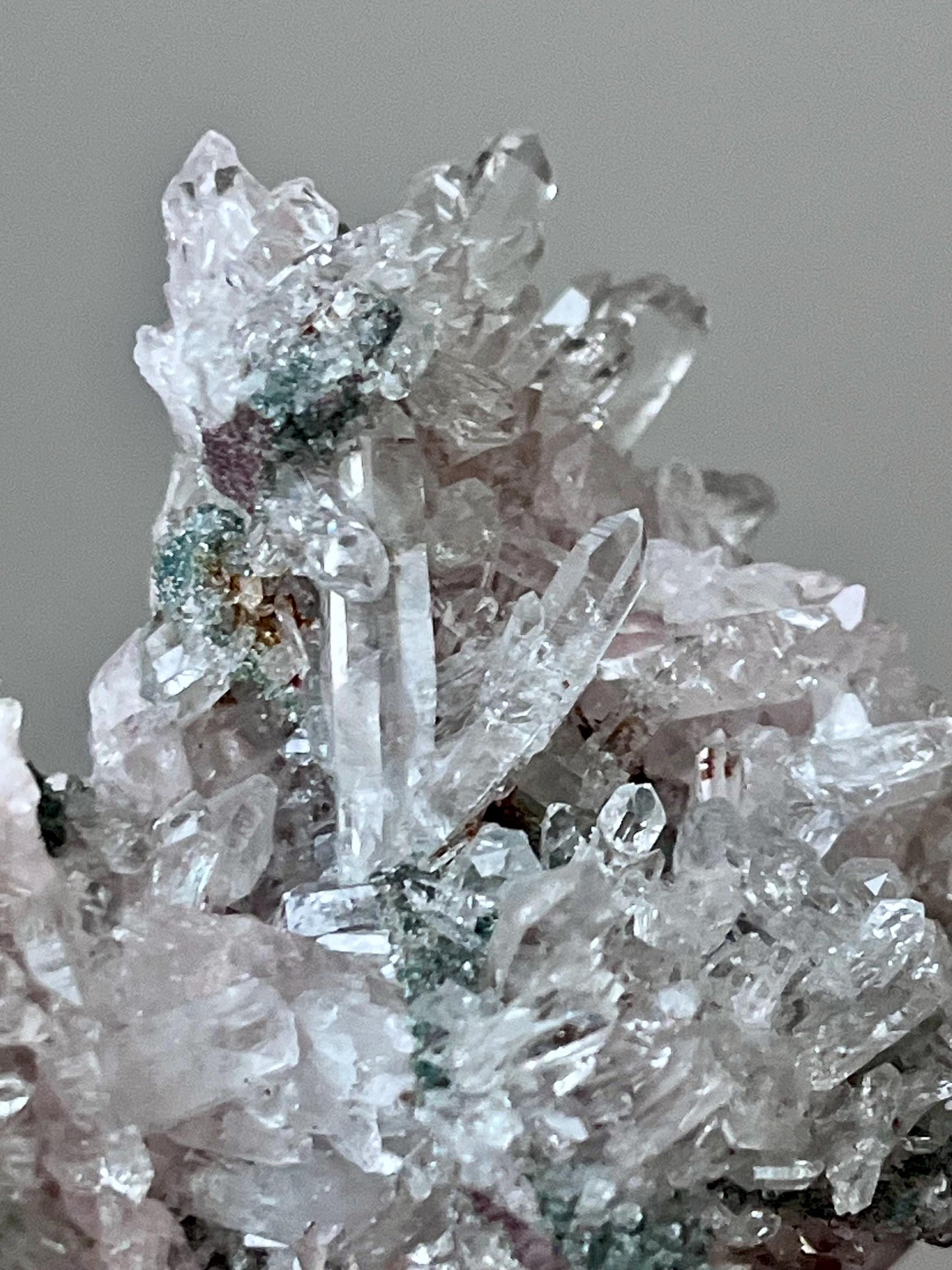 Pink Lemurian Quartz with Chlorite on Matrix