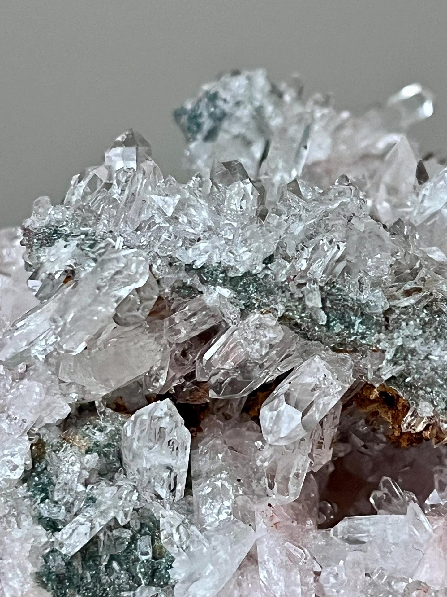 Pink Lemurian Quartz with Chlorite on Matrix