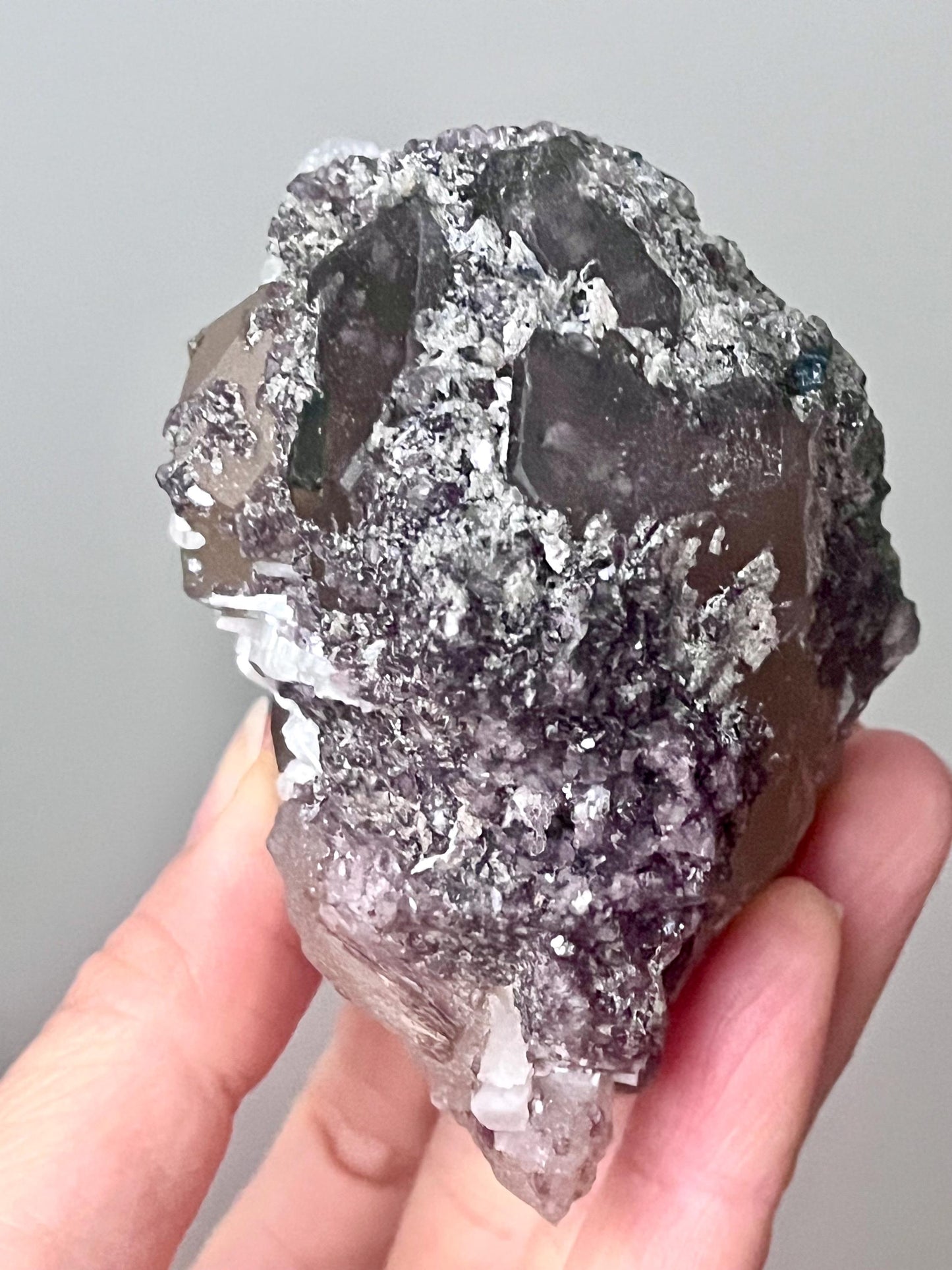 Smoky Citrine with Green Tourmaline, Lepidolite, Albite, and Muscovite
