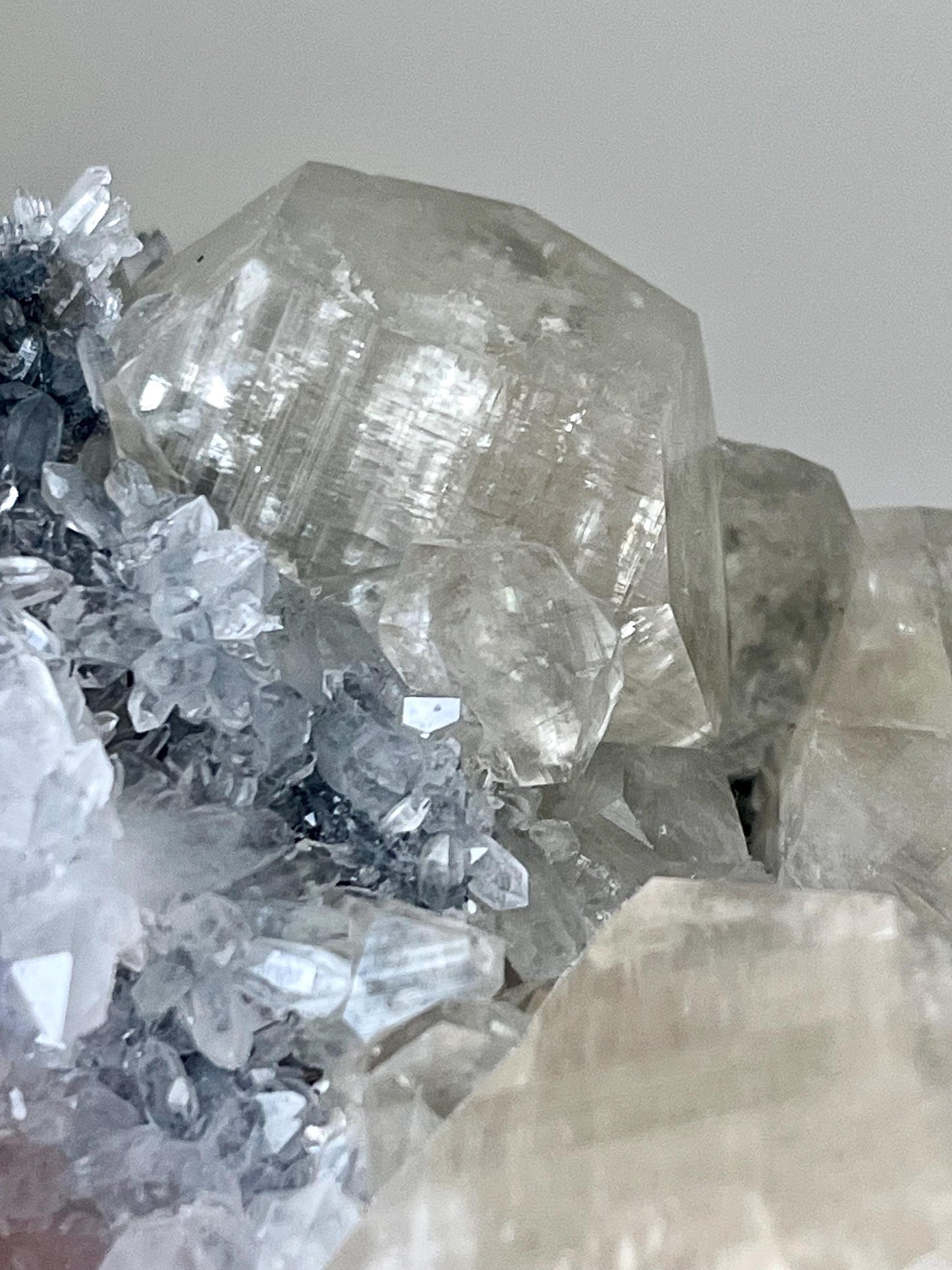 Fluorescent Yellow Diamond Calcite with Quartz