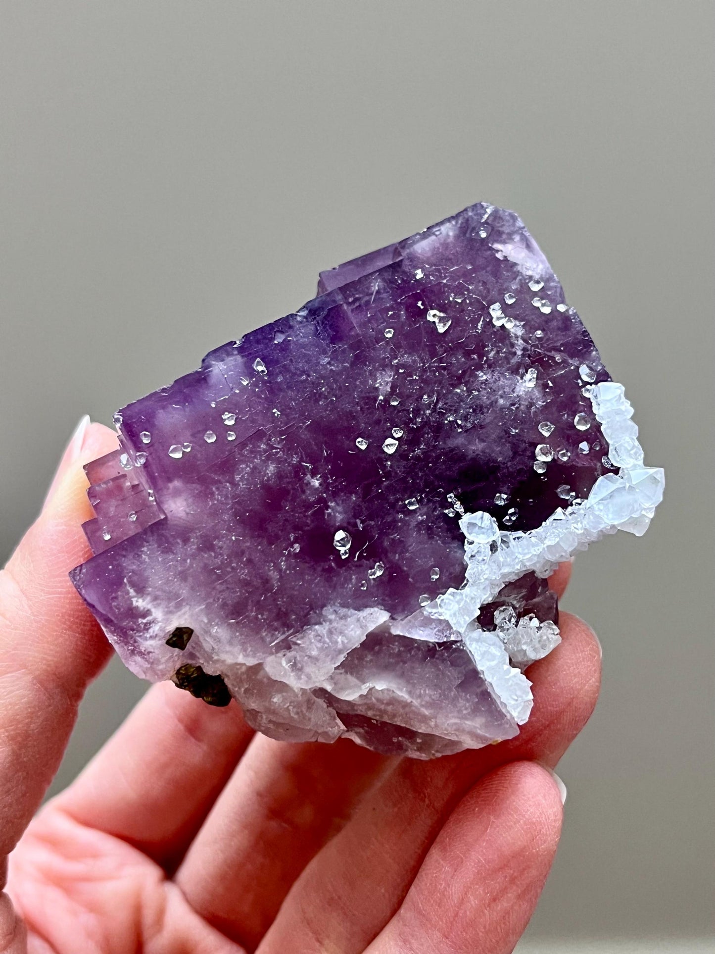 Fluorite with Quartz and Chalcopyrite