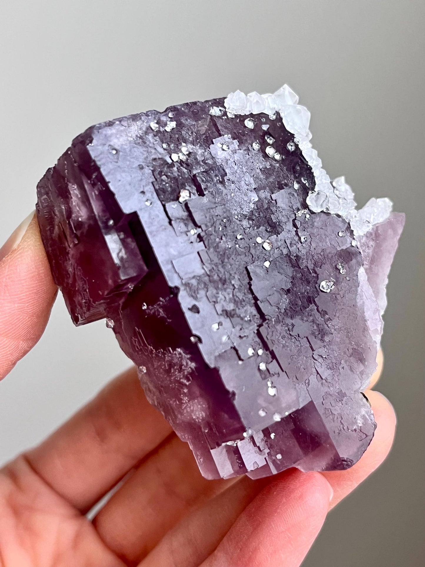 Fluorite with Quartz and Chalcopyrite