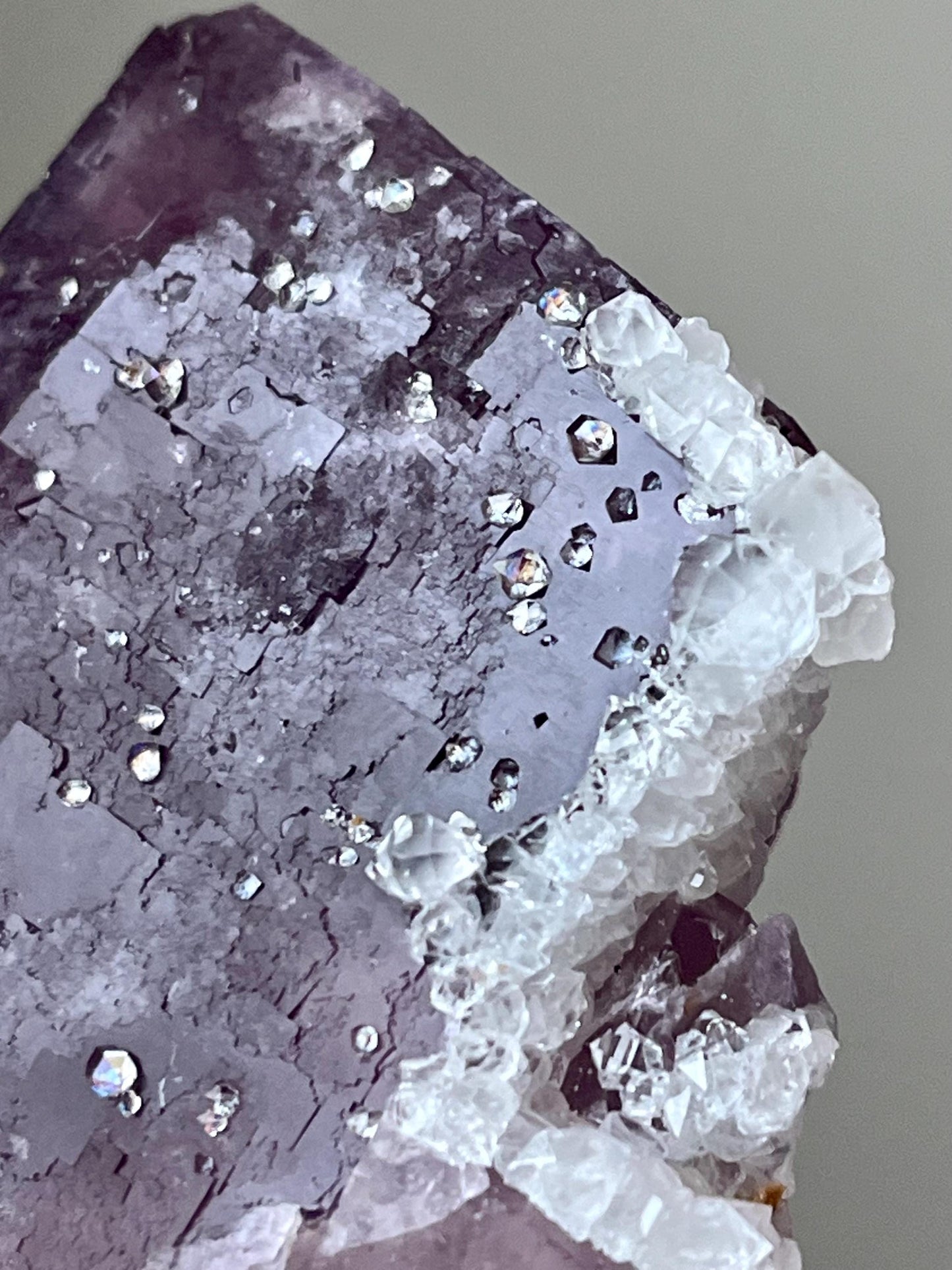 Fluorite with Quartz and Chalcopyrite