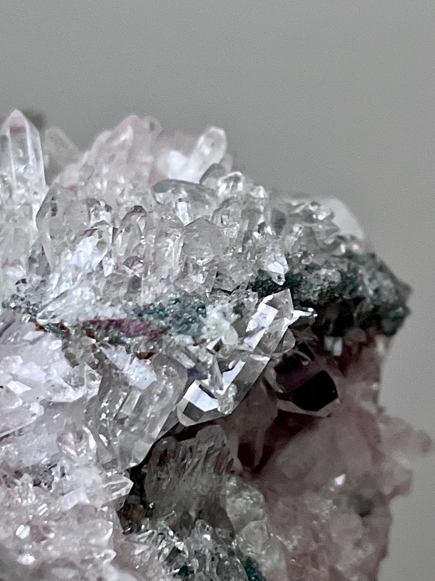Pink Lemurian Quartz with Chlorite on Matrix