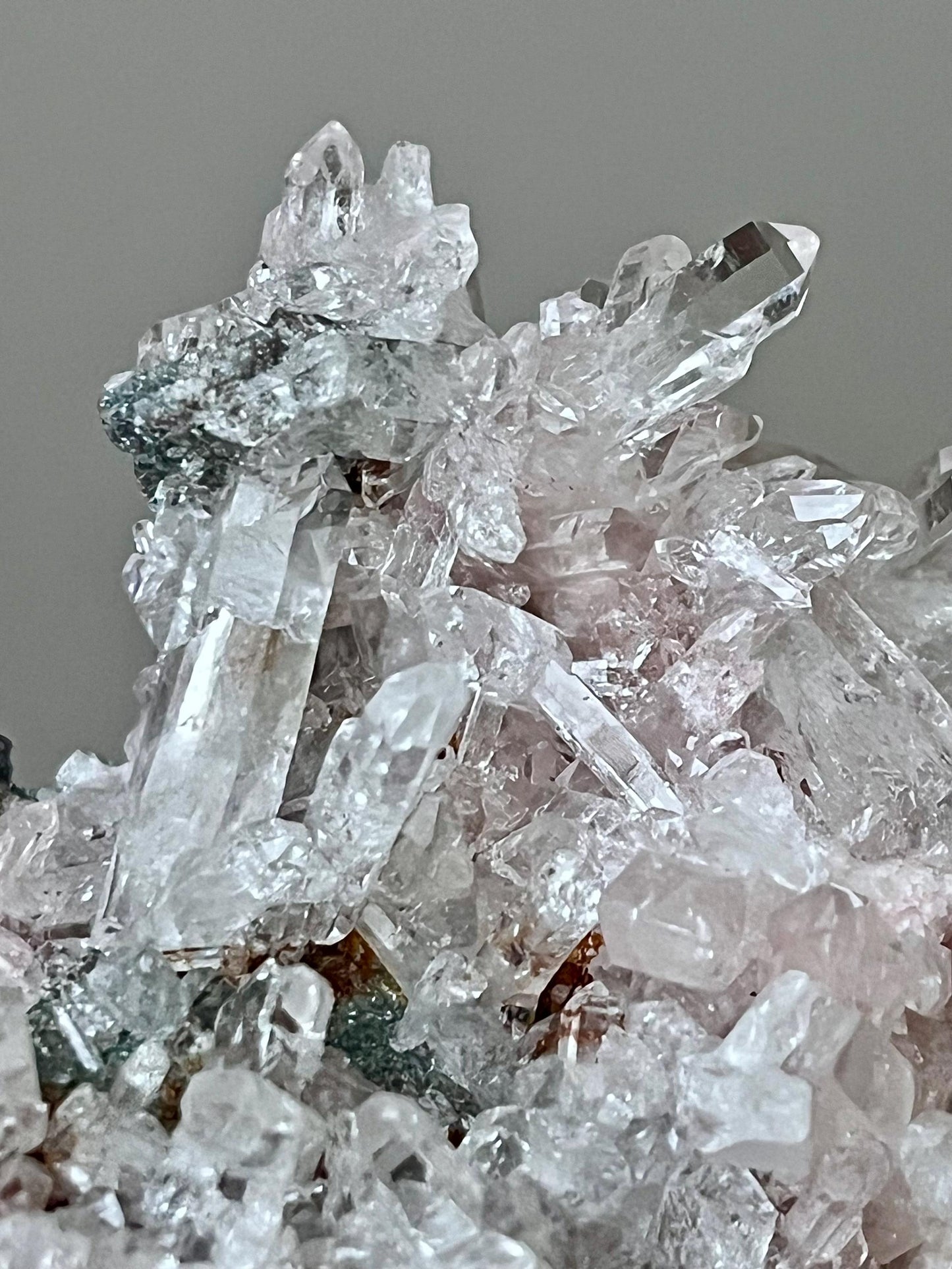 Pink Lemurian Quartz with Chlorite on Matrix