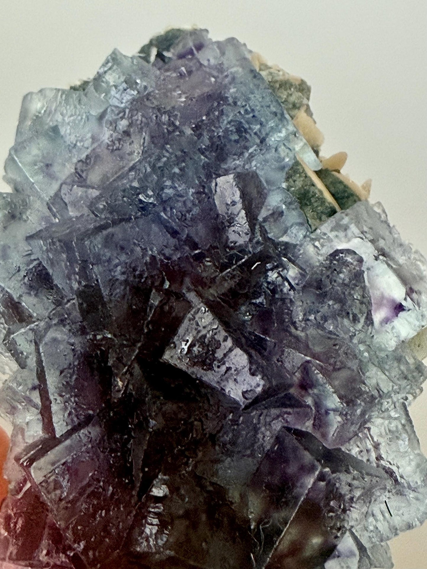Dissolution Fluorite with Chlorite, Siderite & Arsenopyrite