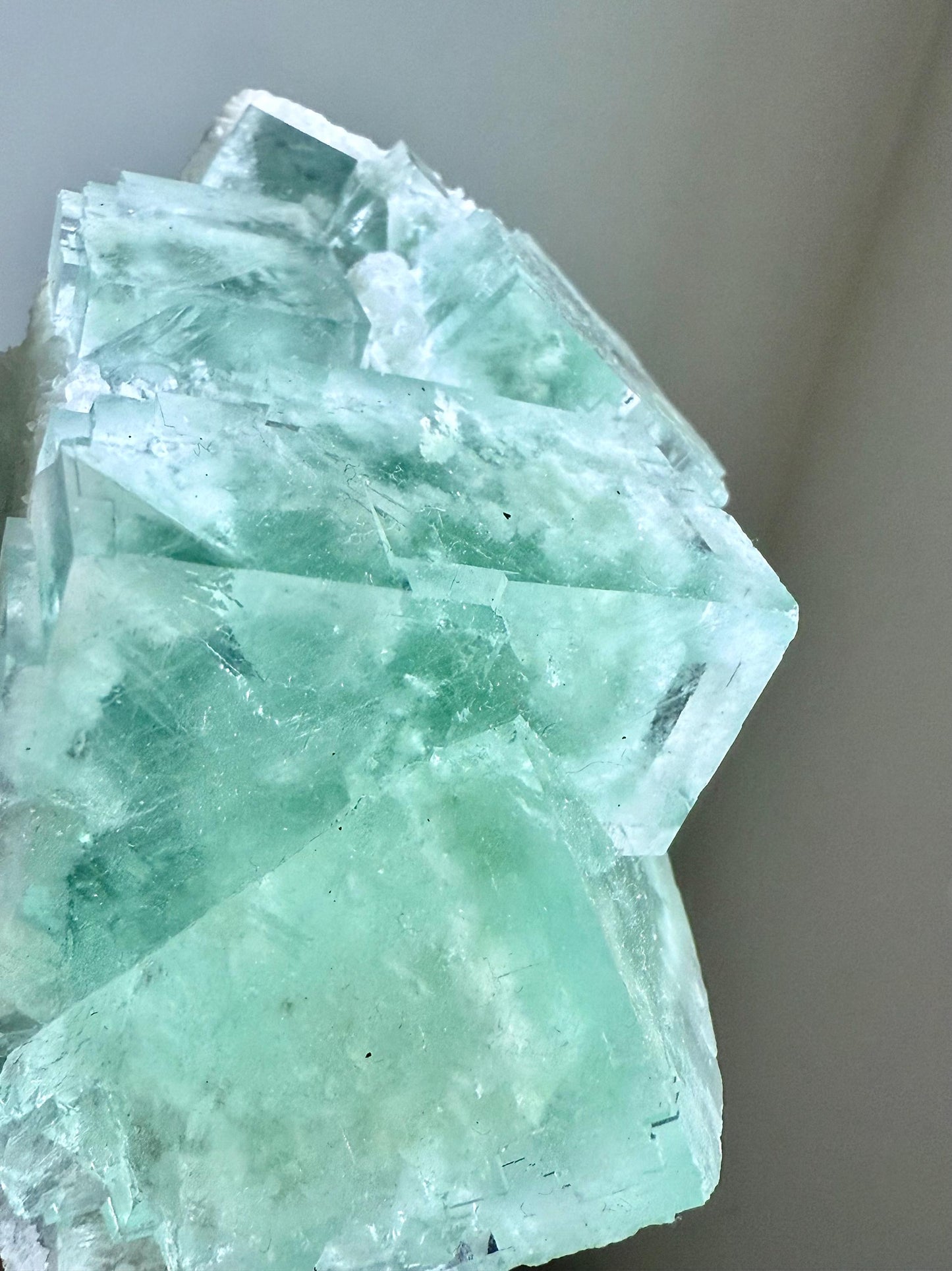 Glassy Green Fluorite with Calcite