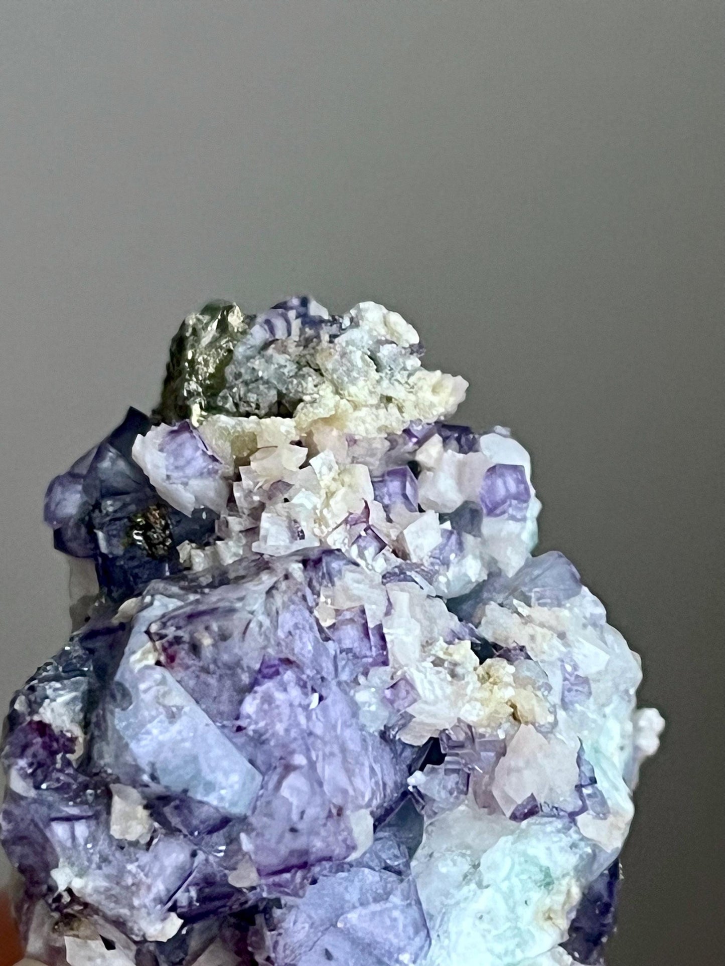 Porcelain Fluorite with Pyrite & Calcite