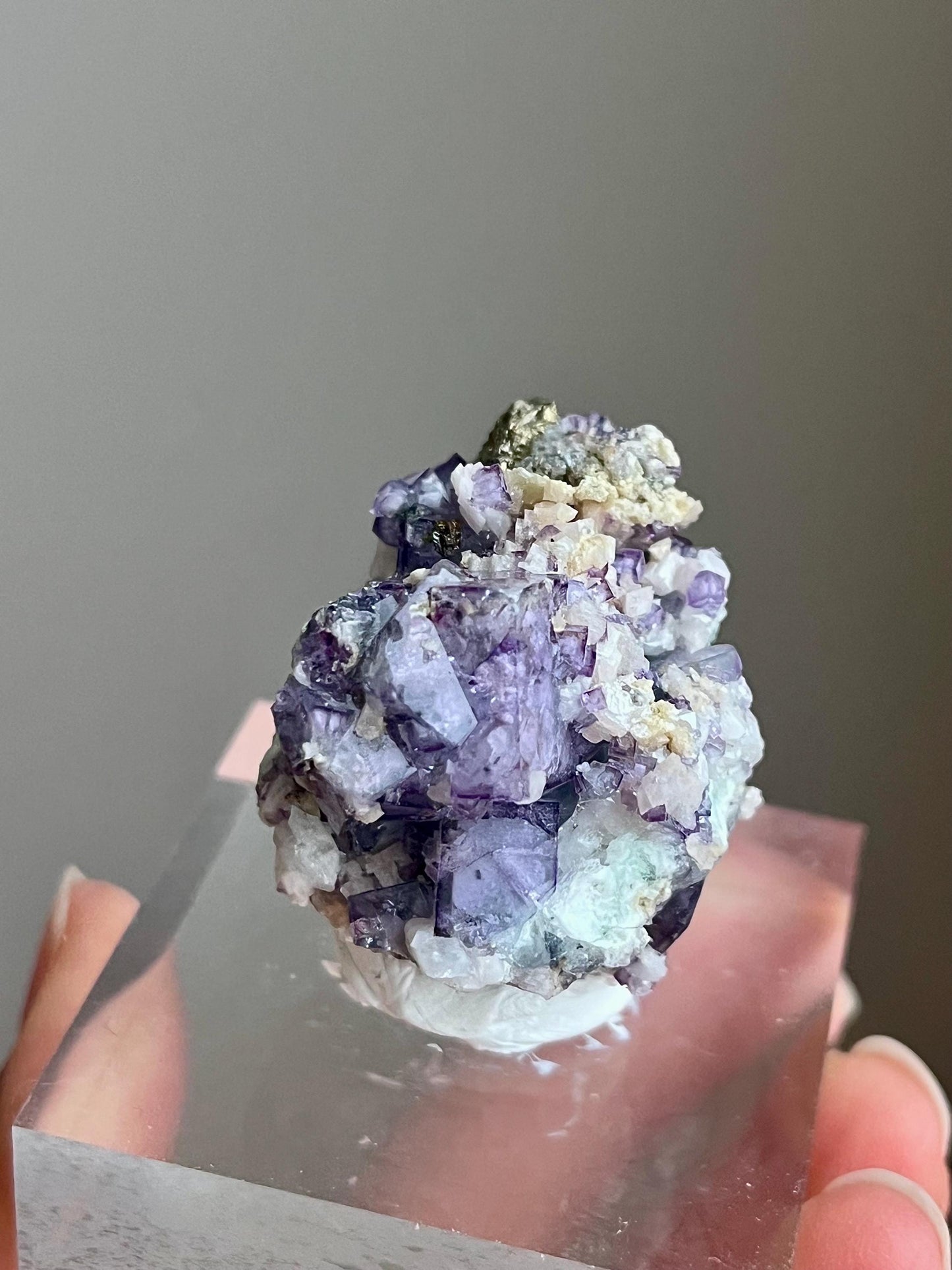 Porcelain Fluorite with Pyrite & Calcite