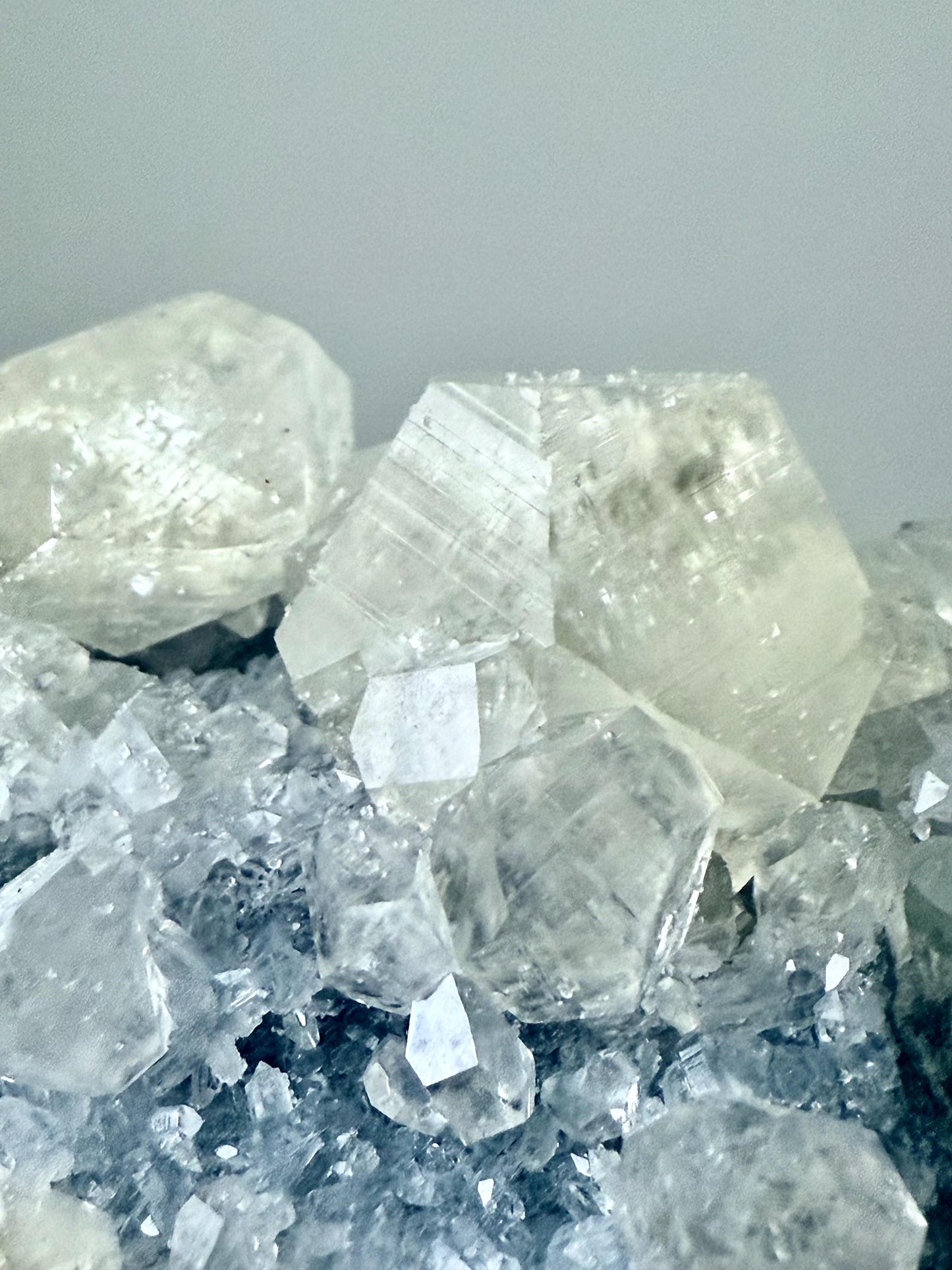 Yellow Diamond Calcite in Druzy Matrix