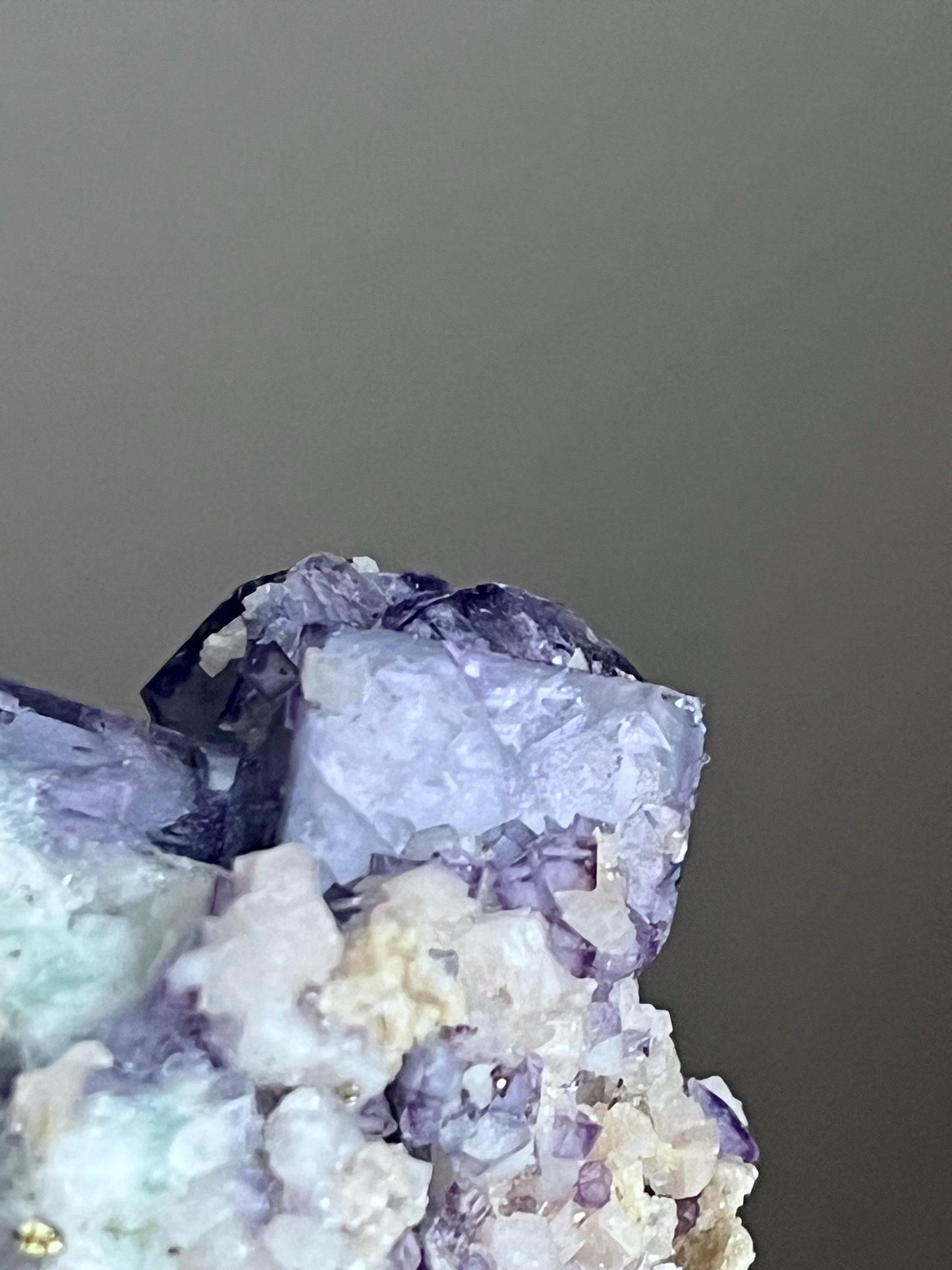 Porcelain Fluorite with Pyrite & Calcite