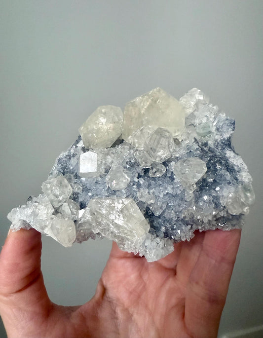 Yellow Diamond Calcite in Druzy Matrix