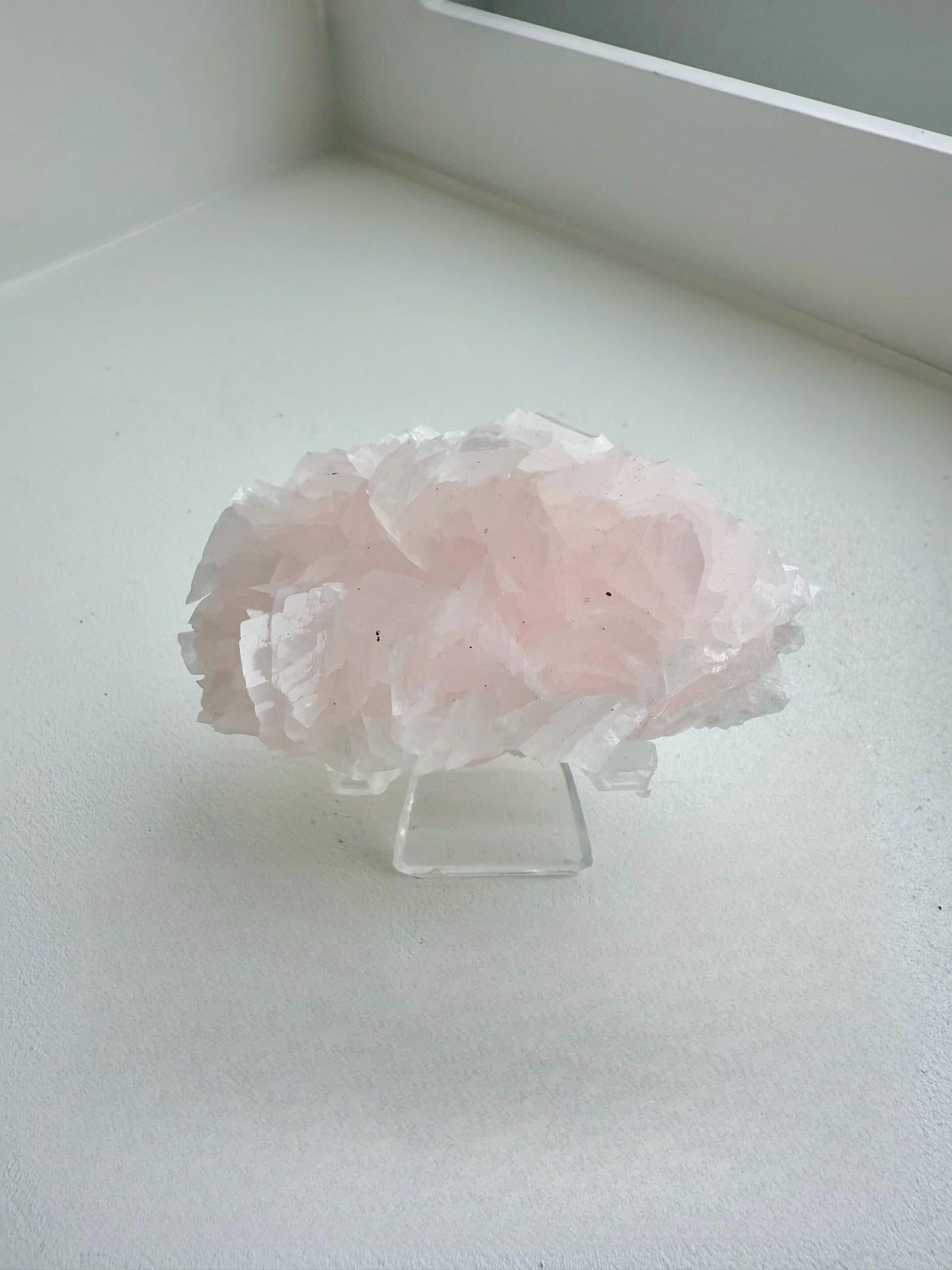 Fluorescent Pink Rose Calcite