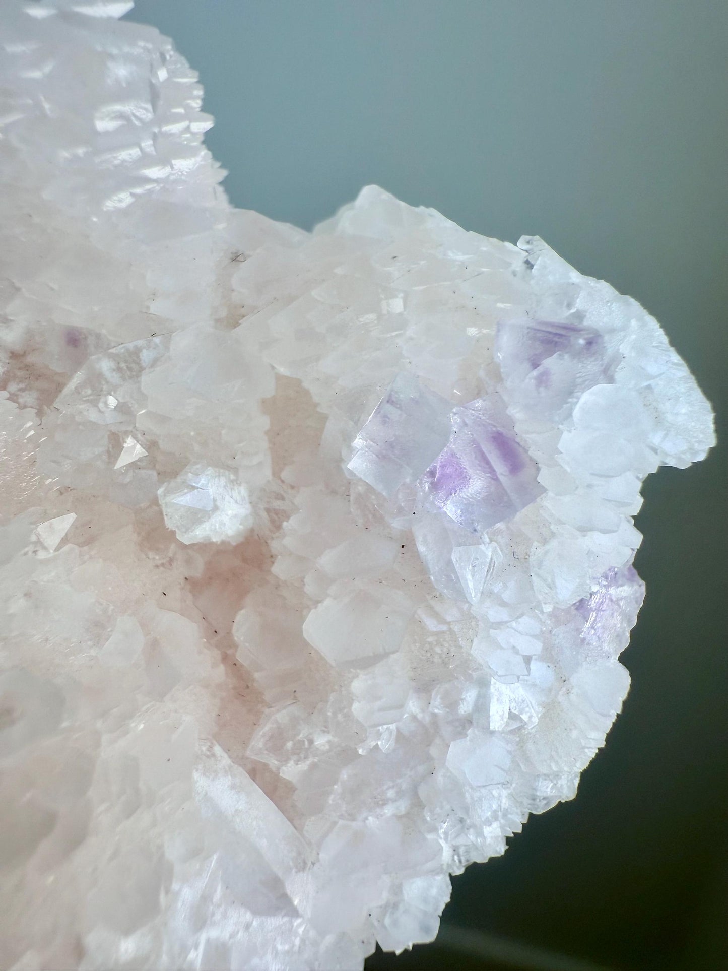 Pink Calcite with Quartz and Fluorite